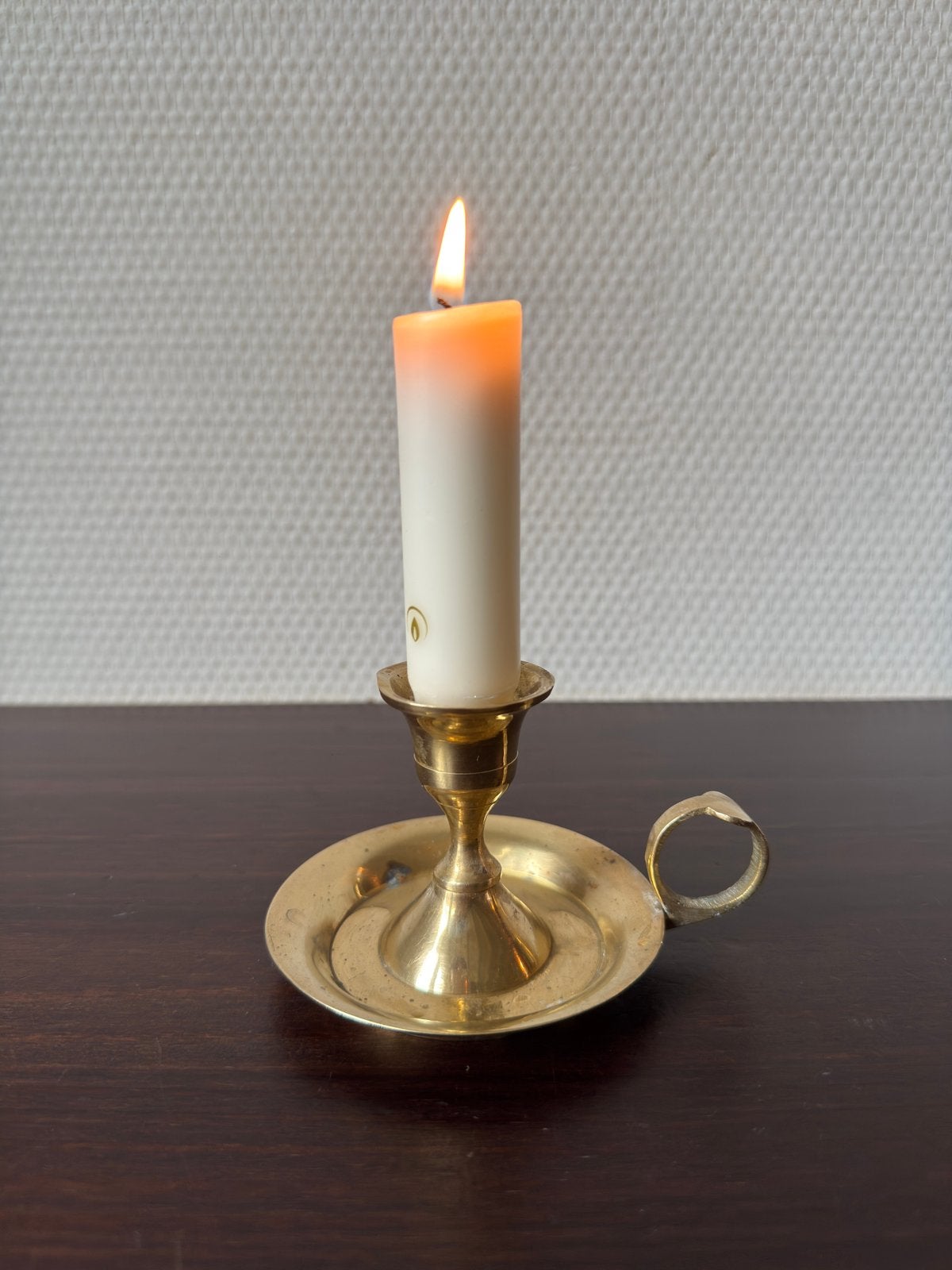 Kleine Vintage Messing Blaker Kandelaar, Kaarsenhouder, Ophalen of Verzenden, Zo goed als nieuw, Kandelaar