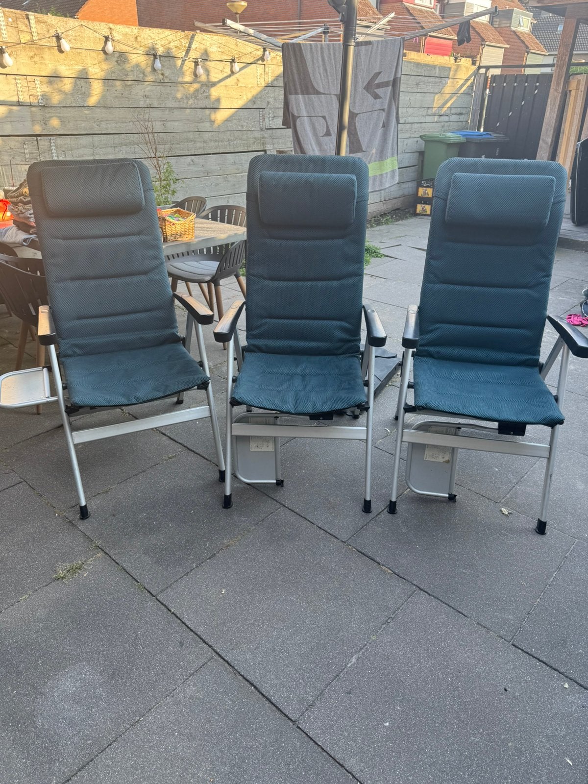 3 of 4 Campingstoelen ANWB turqoise/zwart, Ophalen, Zo goed als nieuw, Campingstoel