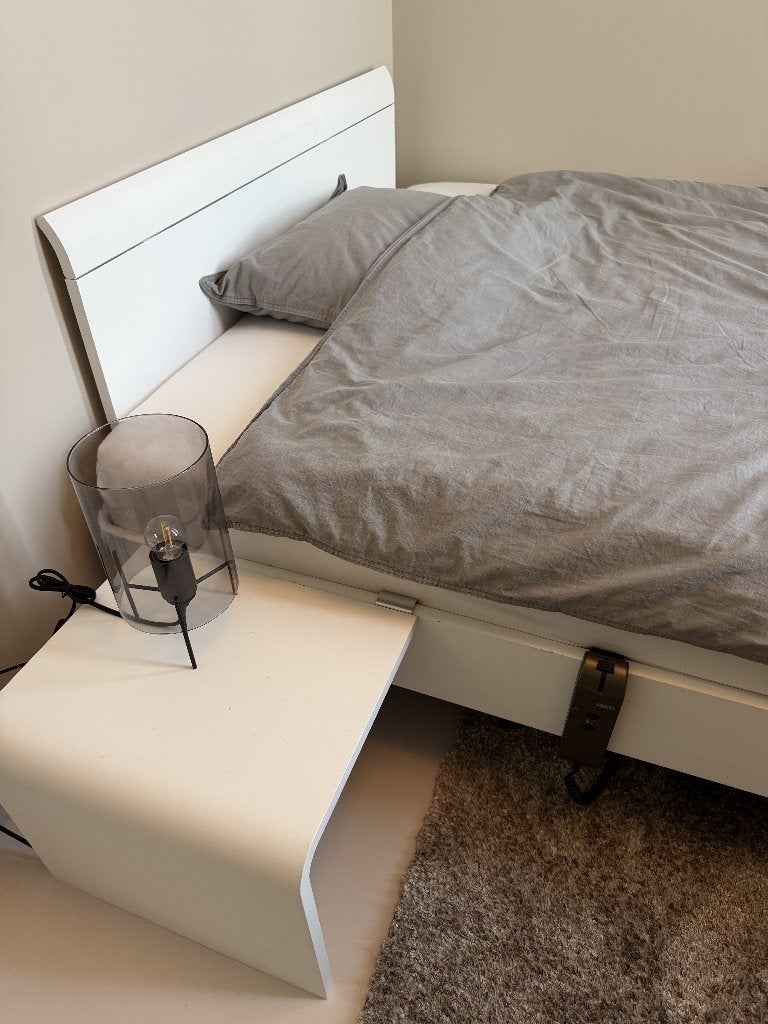 Auping bed Auronde 1000 wit twijfelaar 140 breed Elektrisch, Huis en Inrichting, Slaapkamer | Bedden, Ophalen, Modern elektrische spiraalbodem Auping