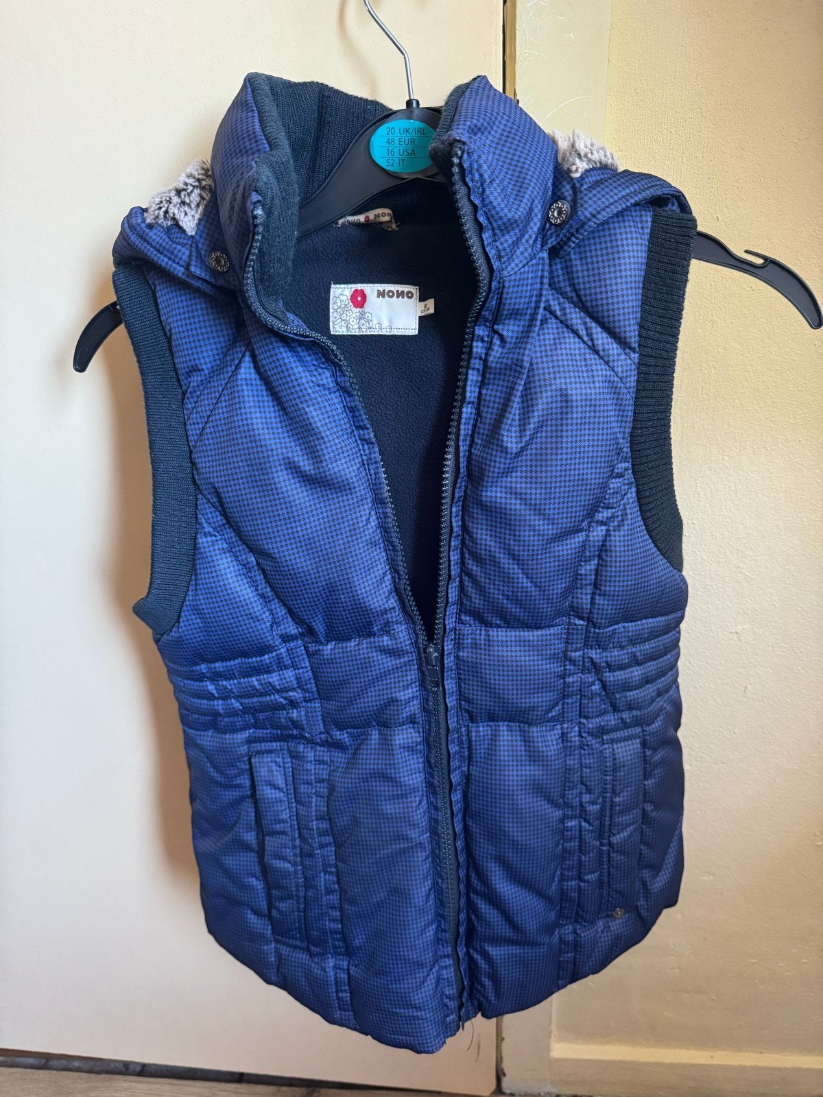 NOHO blauw geruit bodywarmer voor kinderen, maat 122-128, Ophalen of Verzenden, Gebruikt, Jongen of Meisje, Jas