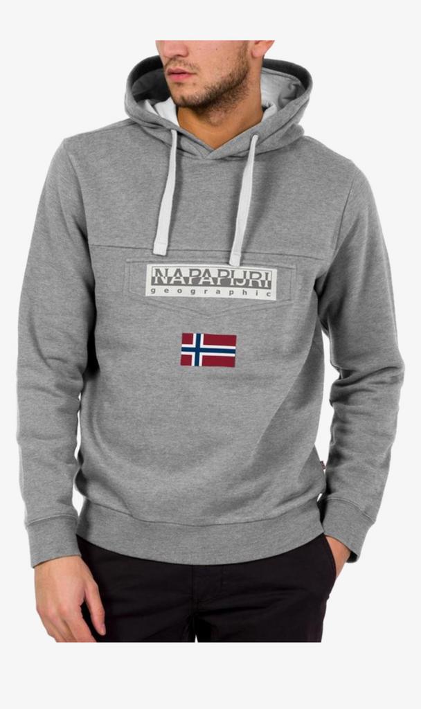Napapijri Berlyn heren hoodie maat L zgan, Kleding | Heren, Ophalen of Verzenden, Zo goed als nieuw, Grijs