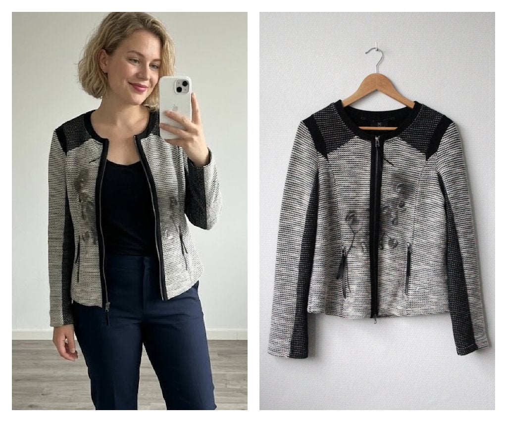 Madeleine - prachtig nieuwstaat vest jasje / grijs / maat 40, Maat 38/40 (M), Verzenden, Zo goed als nieuw, Grijs