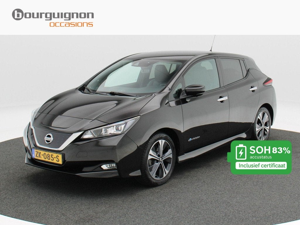 Nissan LEAF Tekna 40 kWh 150 Pk | 360 Camera | Stoelverwar, Auto's, Nissan, Gebruikt, 150 pk, Leder en Stof, Zwart