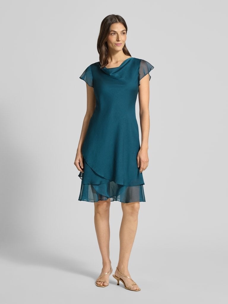 Christian Berg cocktailjurk, maat 36/38, Blauw, Ophalen of Verzenden, Zo goed als nieuw, Knielengte