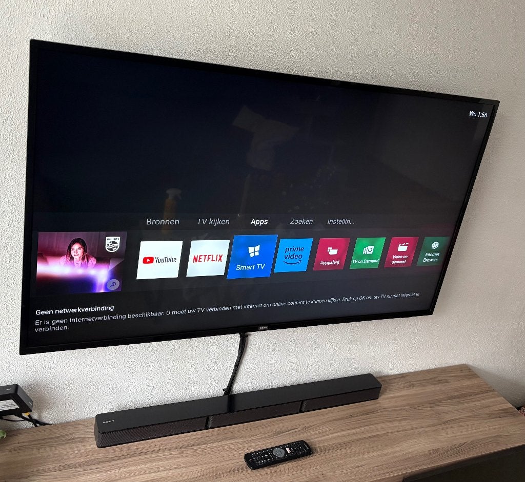 Phillips tv 55 inch inclusief soundbar van Sony, Audio, Tv en Foto, Televisies, Ophalen, LED, 50 Hz, Zo goed als nieuw