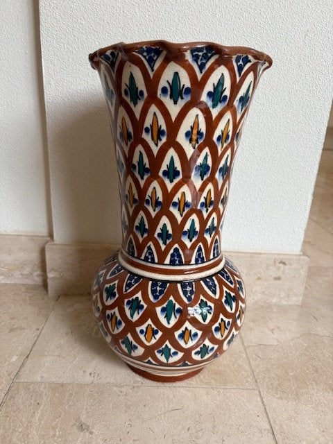 Marokkaanse vintage vaas afkomstig uit Safi, handbeschilderd, Huis en Inrichting, Woonaccessoires | Vazen, Ophalen of Verzenden