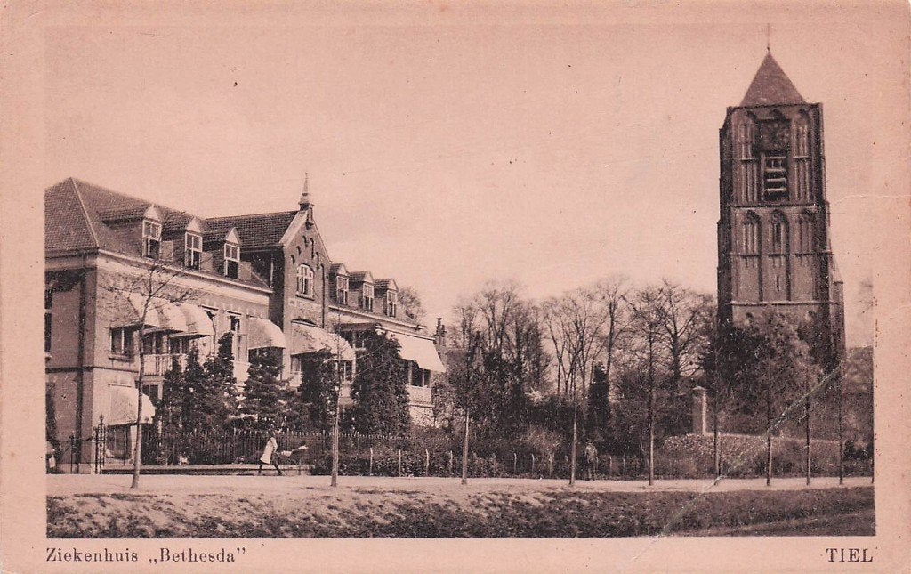Tiel - Ziekenhuis Bethesda met toren, Ophalen of Verzenden, 1940 tot 1960, Ongelopen, Gelderland