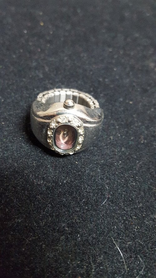 ring [343] met klok en diamantjes, Ophalen of Verzenden, 'T Olde Gre-j, Info@toldegrej.nl, Endepoelstraat 20f Didam