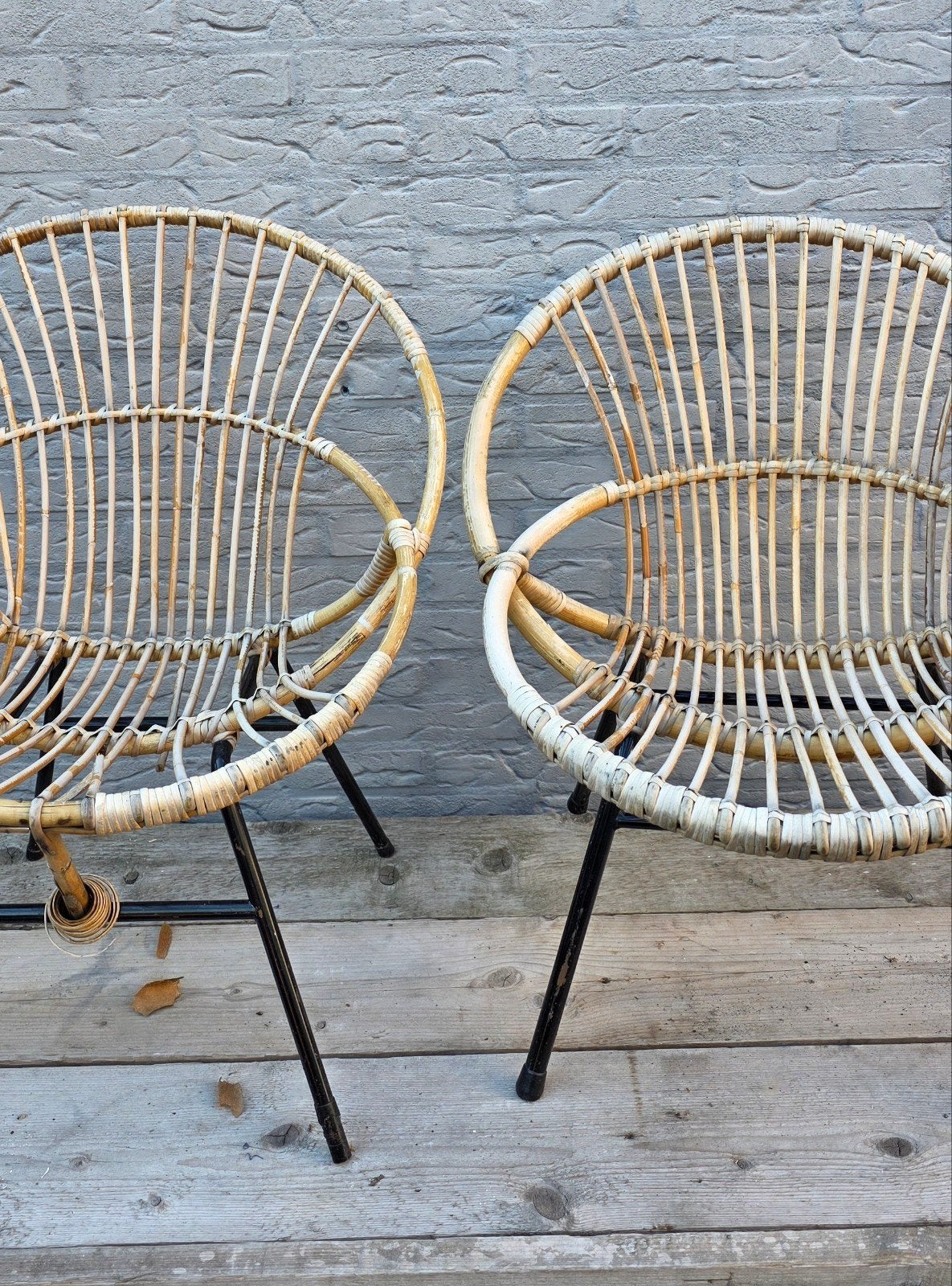 Vintage rotan stoelen (2 stuks), Ophalen of Verzenden