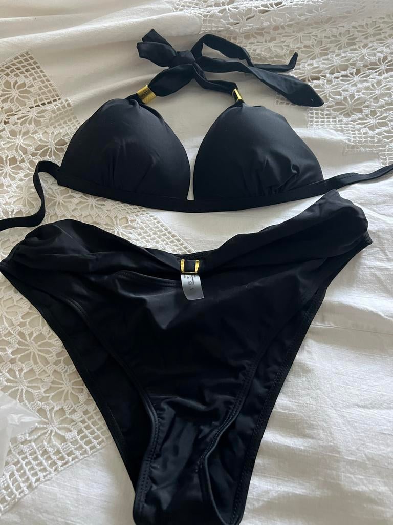 Zwarte bikini, slipje L en bovenstukje C, Ophalen of Verzenden, Nieuw, Zwart, Bikini