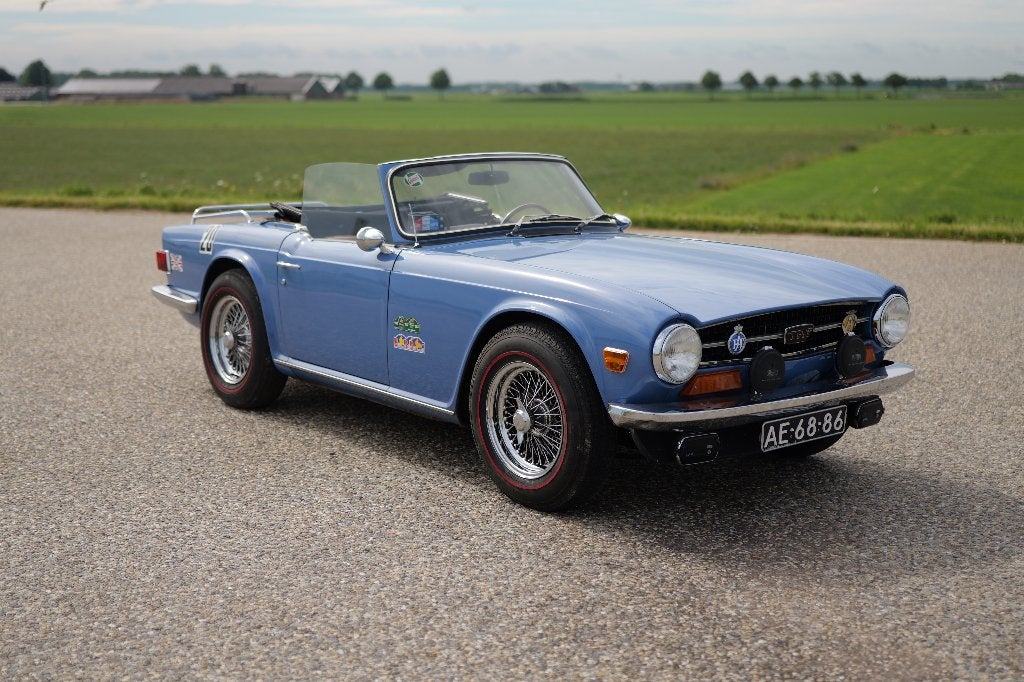 Triumph TR6 2.5 1972 Blauw, Auto's, Triumph, Beige, Blauw, 2498 cc, Leder