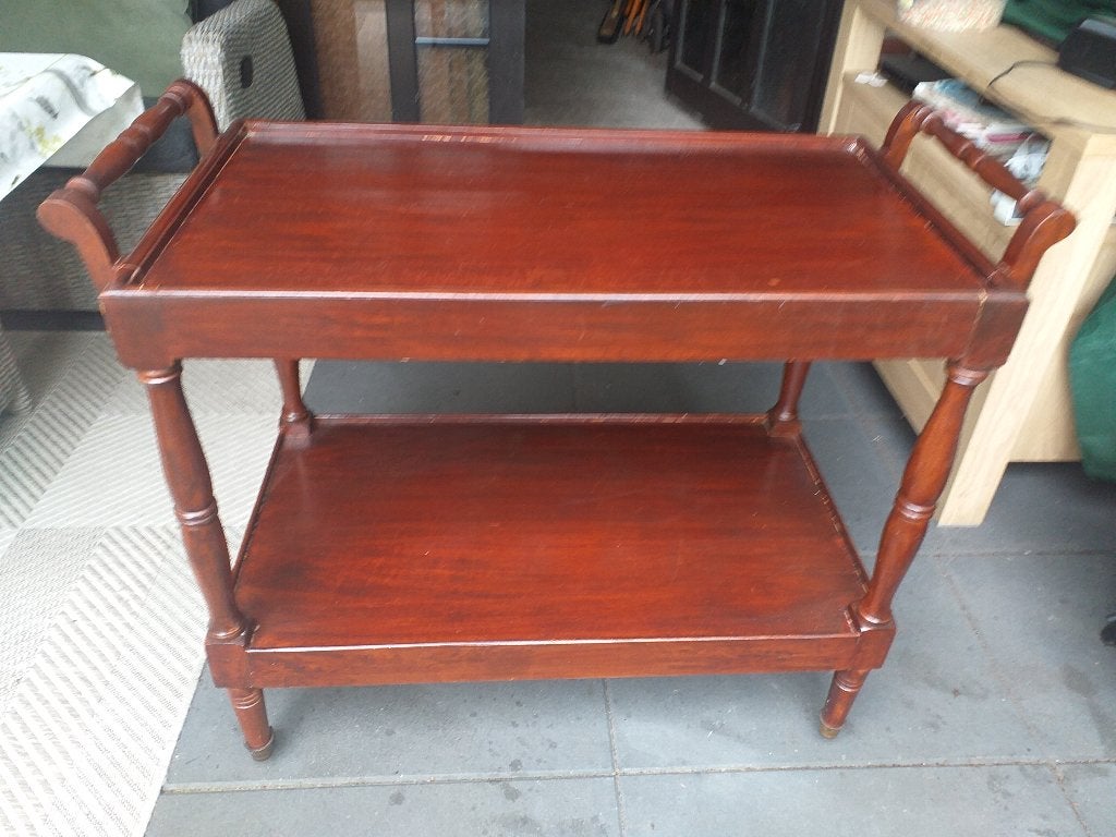 Heele mooie antieke houten thee koffie tafel met wieltjes, Antiek en Kunst, Antiek | Meubels | Tafels, Ophalen