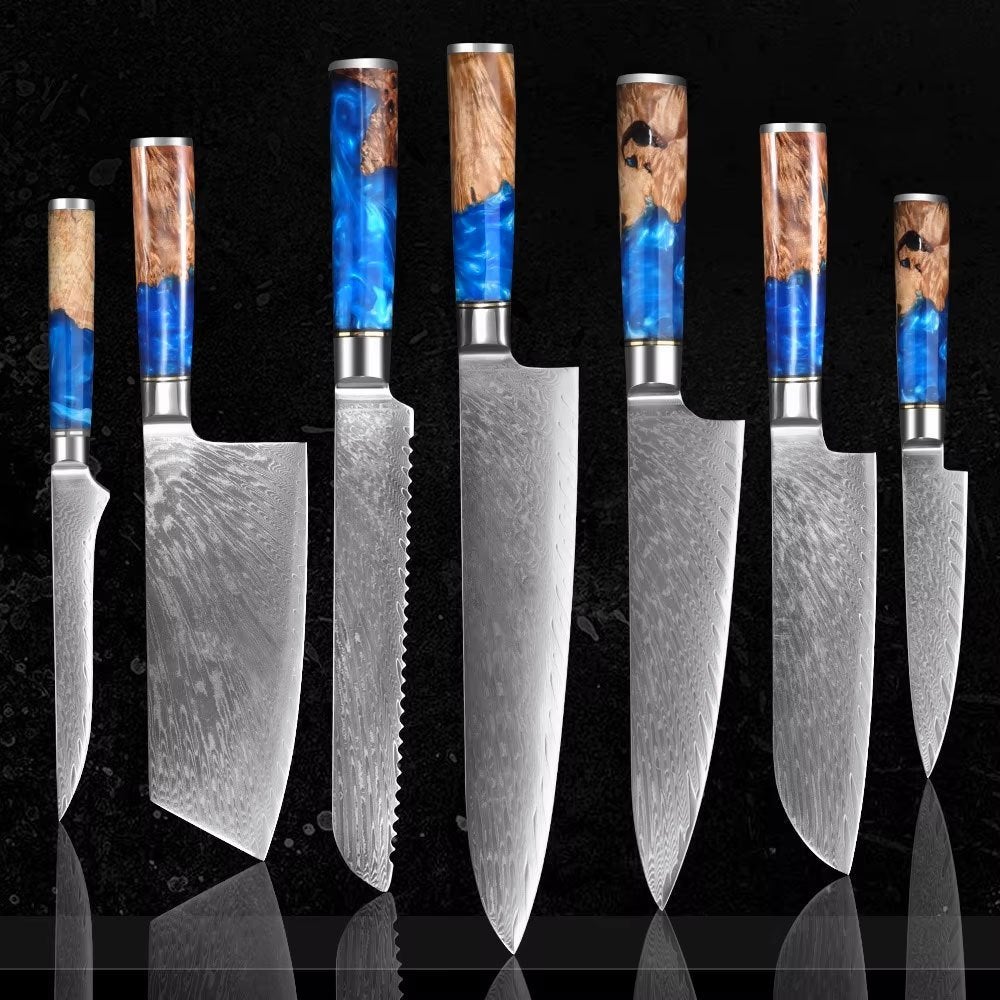 Damascus Koksmessen Sets, Overige materialen, Bestekset, Overige typen, Nieuw