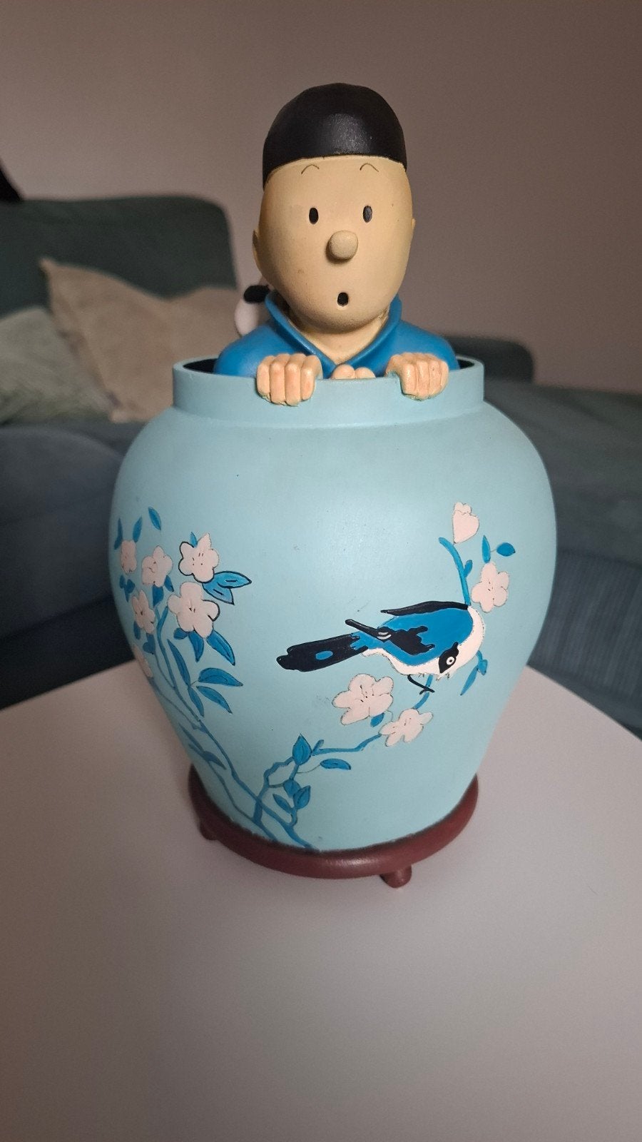 Kuifje en de Blauwe Lotus beeld - 28 cm hoog, Ophalen of Verzenden, Gebruikt