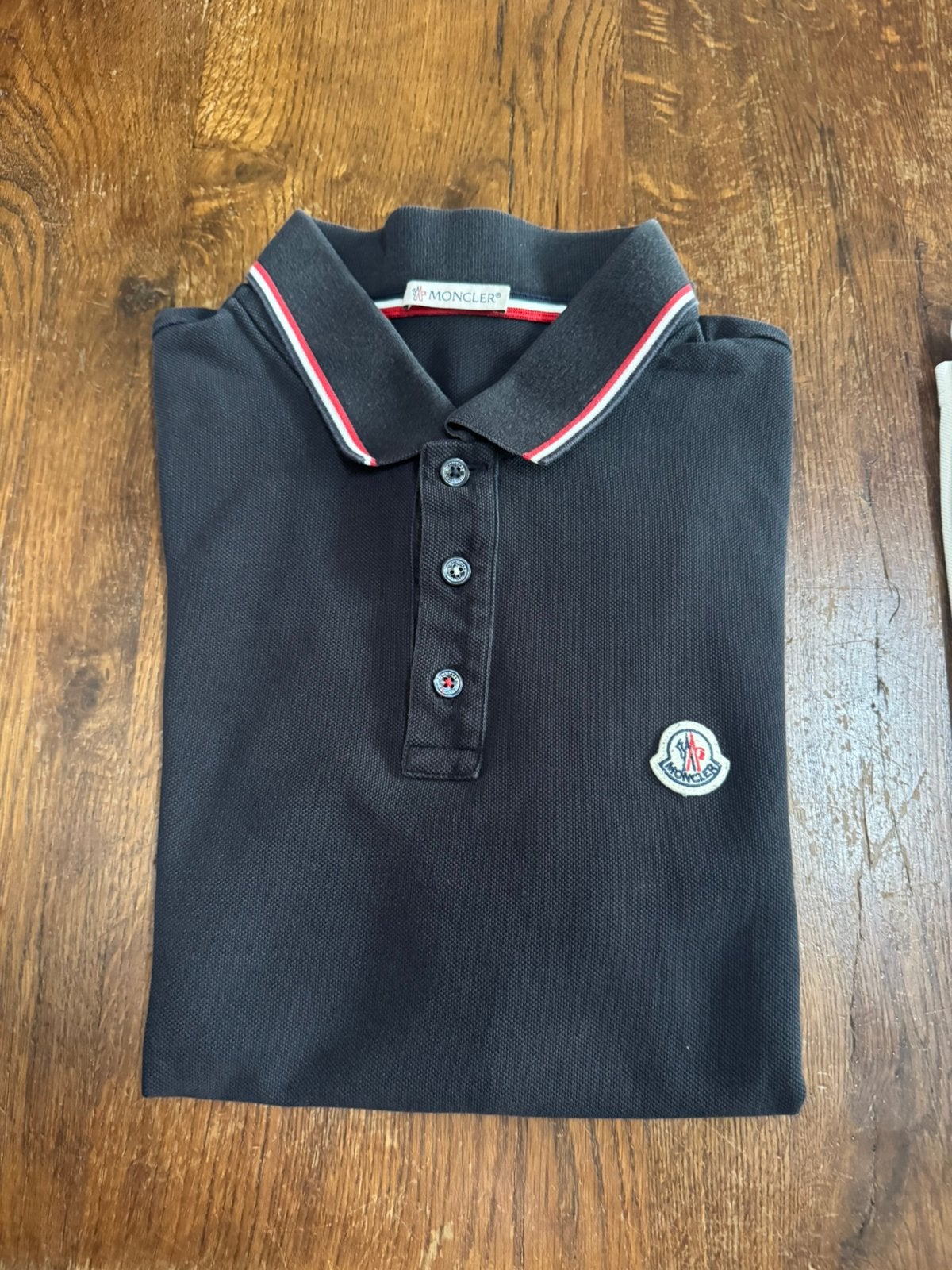 Moncler polo M zwart, Ophalen of Verzenden, Zo goed als nieuw, Zwart