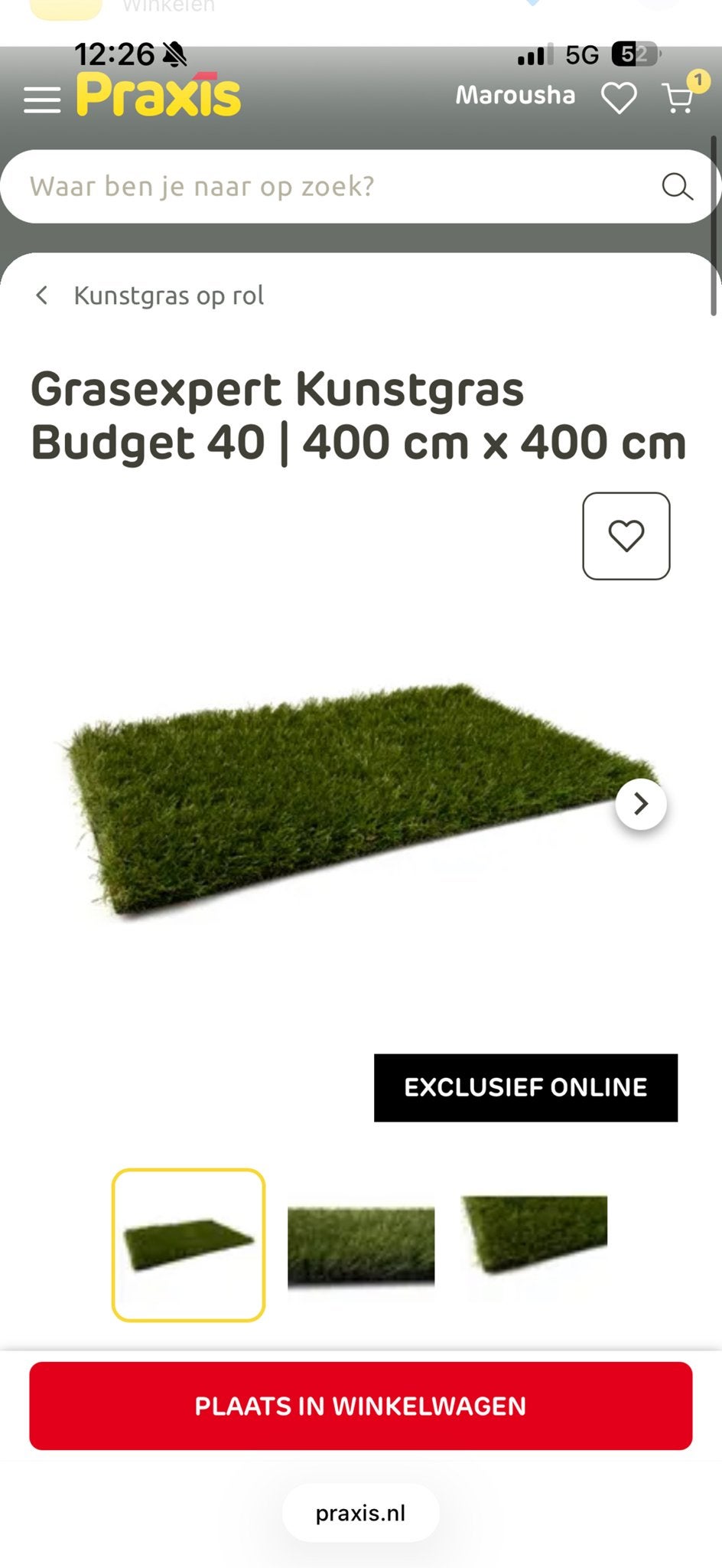 Nieuwe kunstgrasmat rol - 400 cm x 400 cm, Tuin en Terras, Gras en Kunstgras, Ophalen, Nieuw, 20 m² of meer, Kunstgras