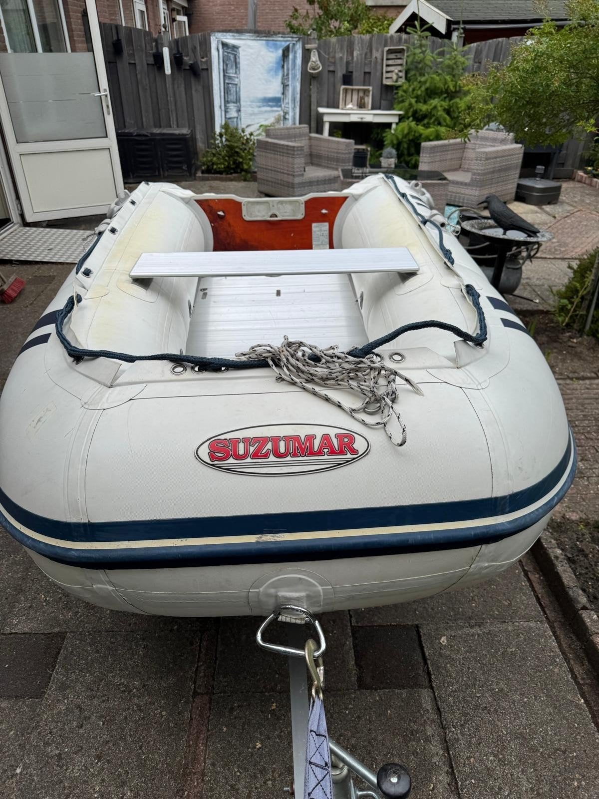 Suzumar rubberboot met Suzuki 6pk 4takt df6 buitenboordmotor, Ophalen, Aluminium, Gebruikt, Suzumar