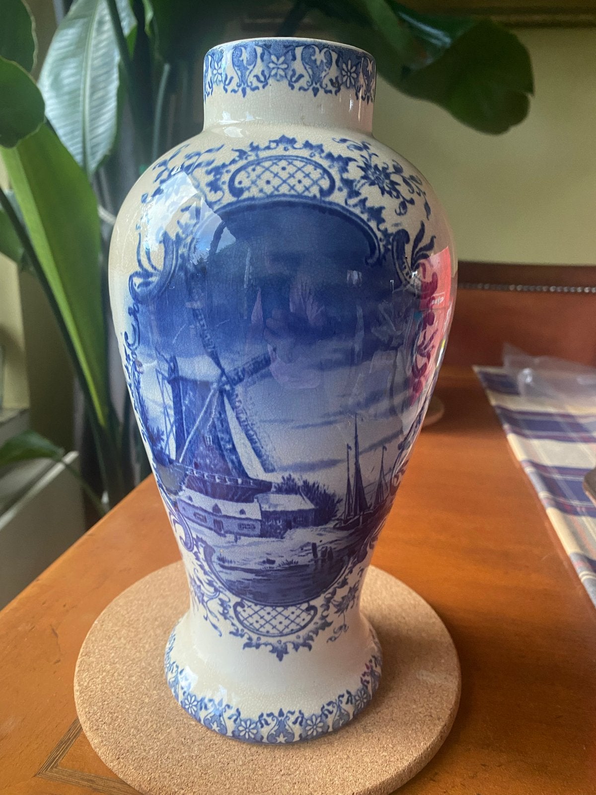 Delfts Blauwe vaas van societe ceramique, Antiek en Kunst, Ophalen of Verzenden