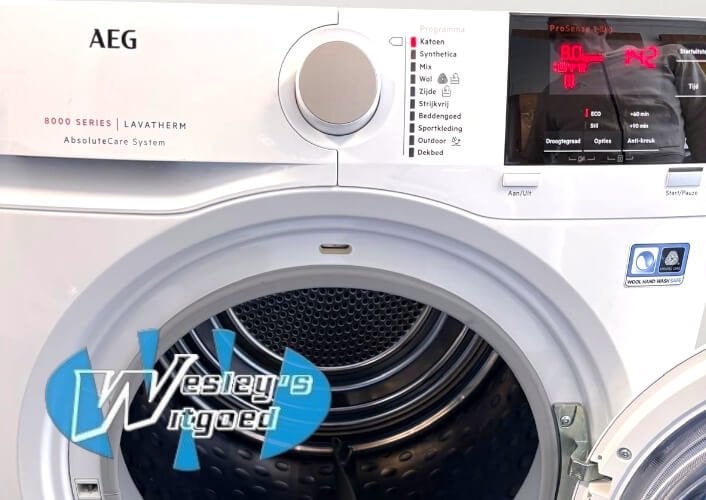 AEG T8DB84GW droger 8kg A++ – 12 maanden garantie​, Wesley's Witgoed, Info@wesleyswitgoed.nl, Industrieweg 3B, 1613KT Grootebroek, Nederland