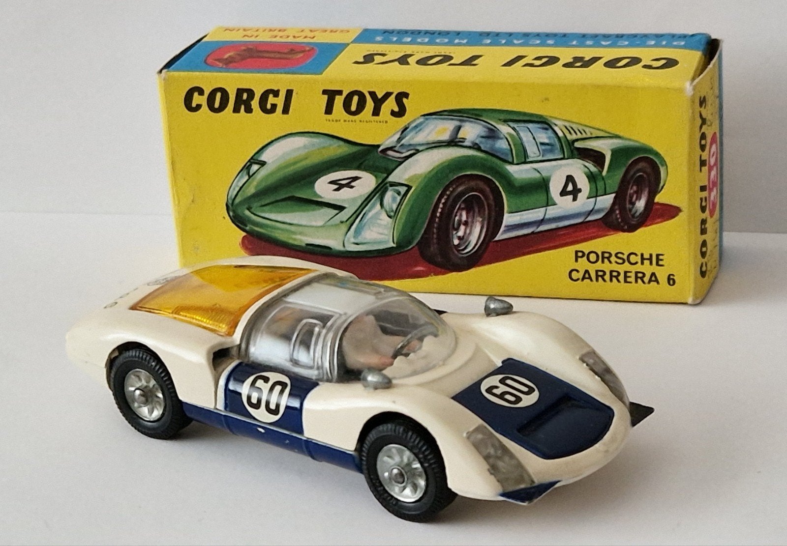 Corgi Toys (330) Porsche Carrera 6 (Schaars exportmodel), Verzenden, Zo goed als nieuw, Auto, Corgi