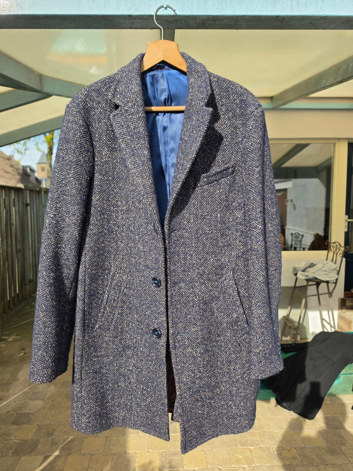 Van Gils Dinal Blue Herringbone Jas Maat 50, Zo goed als nieuw, Maat 48/50 (M), Blauw, Van Gils