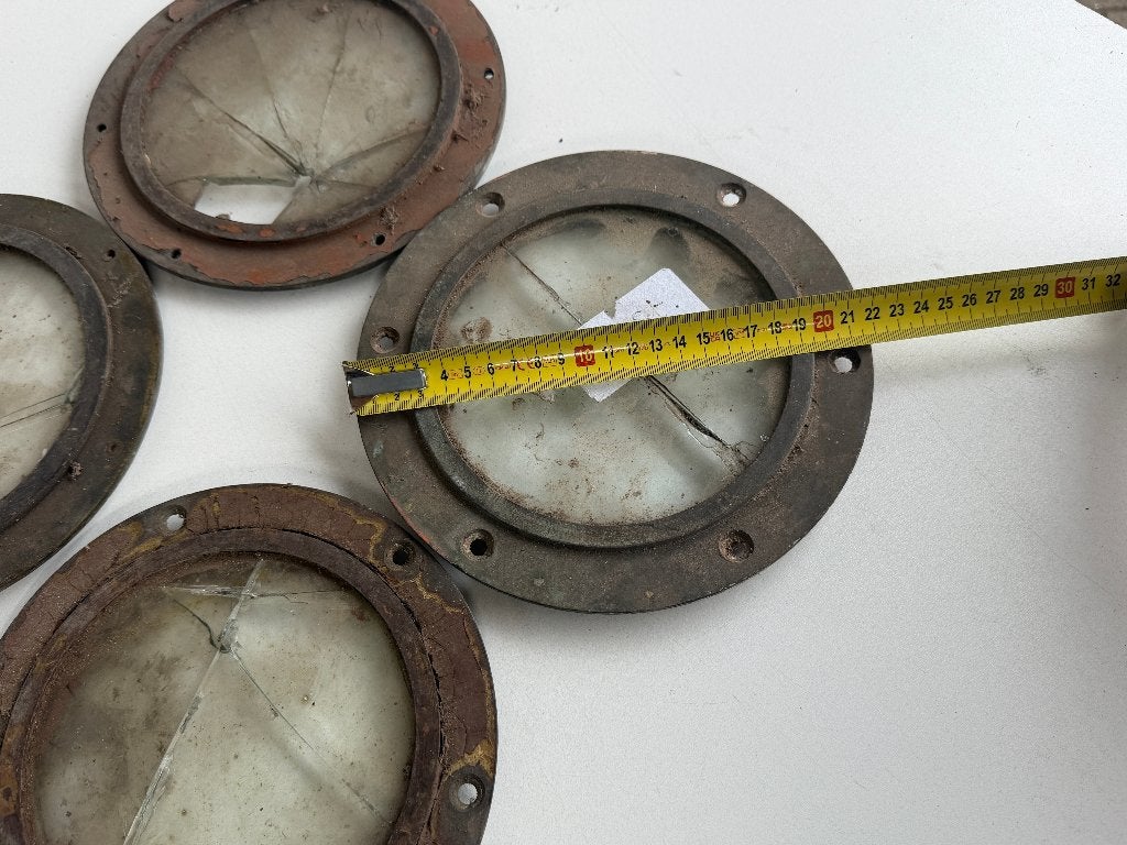 4 x Bronzen / messing lichtrand / patrijspoort 21 cm, Watersport en Boten, Ophalen of Verzenden, Gebruikt, Lijn of Blok