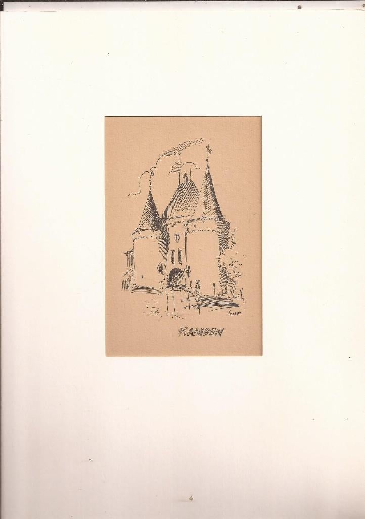 Kampen. Koornmarktspoort ca. 1946. Rein Snapper, Met tekst, Ophalen of Verzenden, 1900 - 1949, Overige technieken