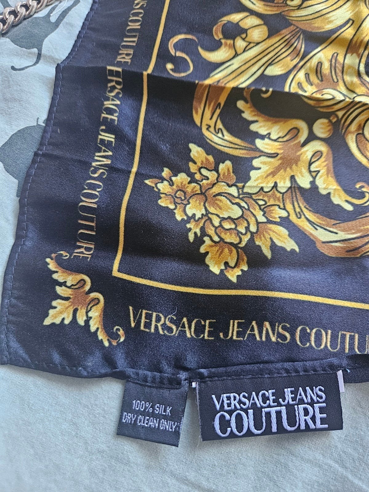 Originele Zijden Versace Jeans Couture Sjaal - Nieuw, Maat 46/48 (XL) of groter, Nieuw, Ophalen of Verzenden, Versace Jeans Couture