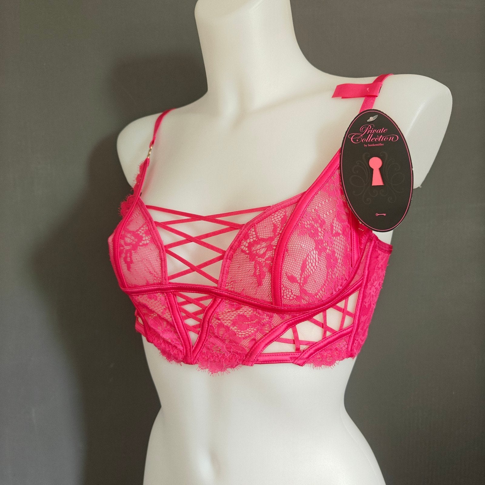 Roze Kanten Bralette/ maat:M/Private Collection/Hunkemöller, Hunkemöller, Verzenden, Roze, BH