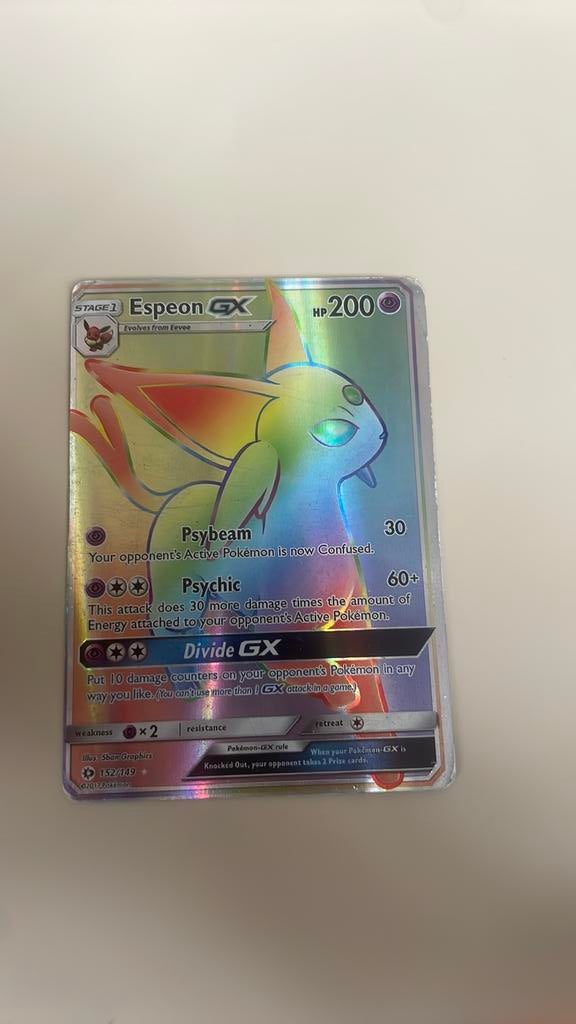 Pokemon kaart Espeon GX, Ophalen of Verzenden, Zo goed als nieuw