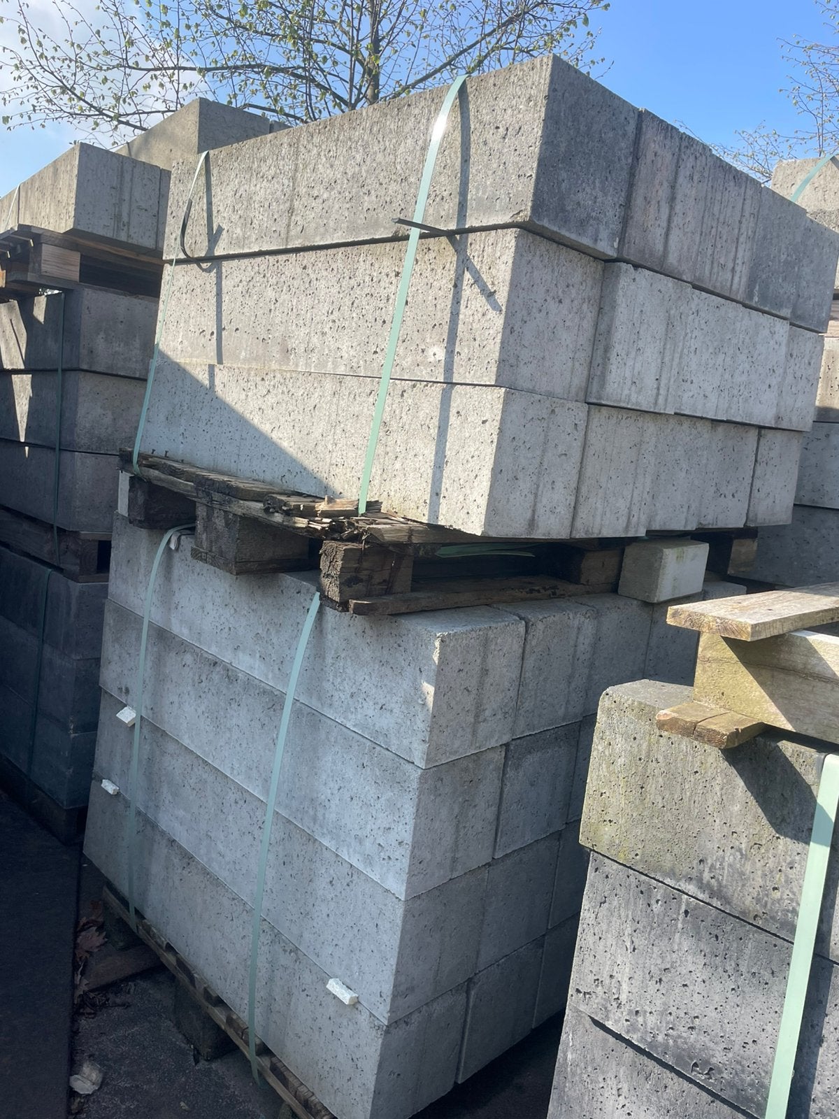 Oud Hollandse stapelblok 100x20x20 cm Grijs RESTPARTIJ, Ophalen, Nieuw, Beton, Terrastegels