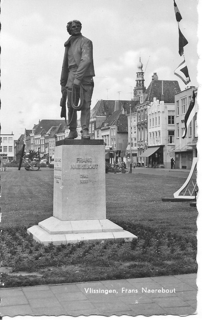 Vlissingen, Frans Naerebout standbeeld, Gelopen, Verzamelen, Ophalen of Verzenden, 1960 tot 1980, Gelopen, Zeeland