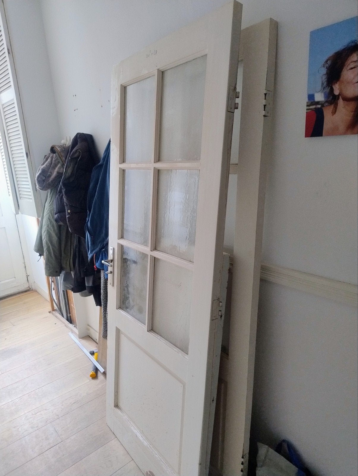 Twee mooie deuren  50,- per stuk, Doe-het-zelf en Verbouw, Ophalen, Glas, Binnendeur, 200 tot 215 cm