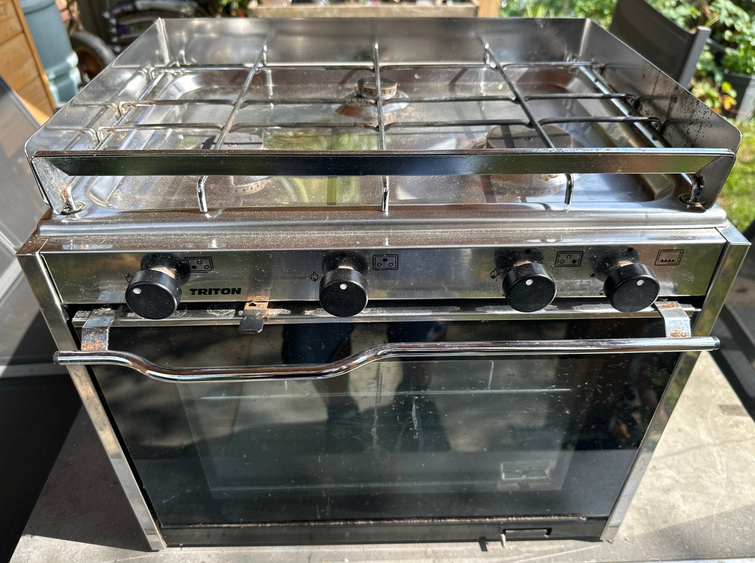 Triton gasfornuis met oven - Ideaal voor boot of camper, Gebruikt, Minder dan 85 cm, 3 kookzones of minder, Ophalen of Verzenden