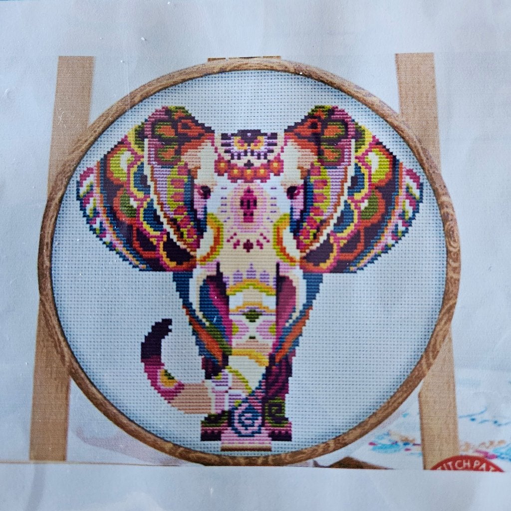Borduur pakket gekleurde olifant, 14ct, DIY, Cadeau, Creatie, D, Nieuw, Ophalen of Verzenden, D