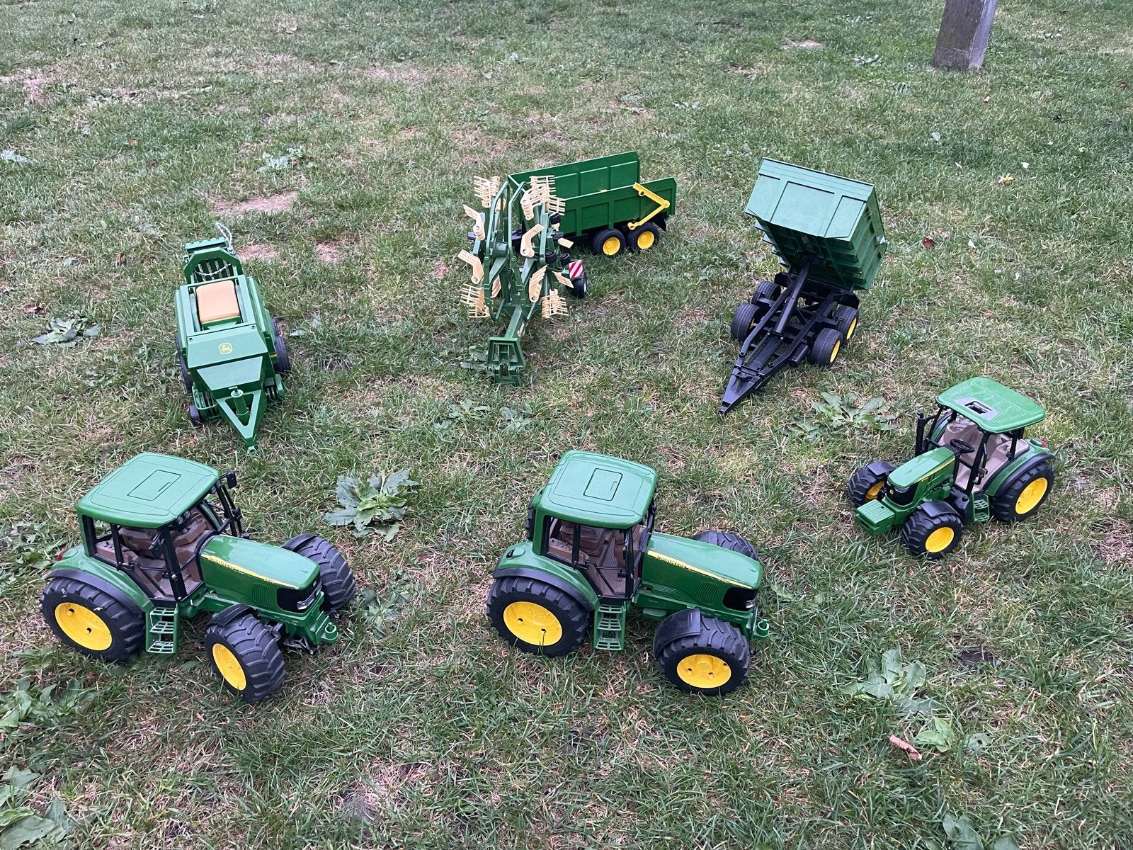 Grote set John Deere Bruder tractoren en werktuigen, Ophalen, Gebruikt, Jongen of Meisje