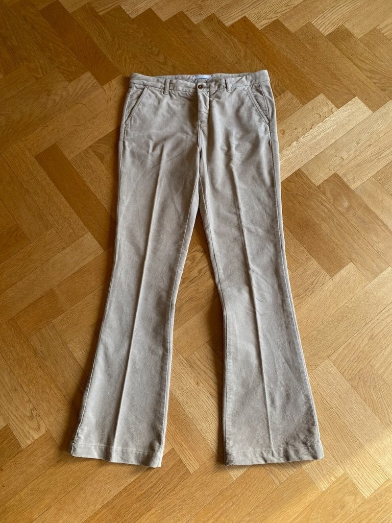 Beige bootcut /flared broek van By Bar , maat 38, Beige, Ophalen of Verzenden, Zo goed als nieuw, Lang