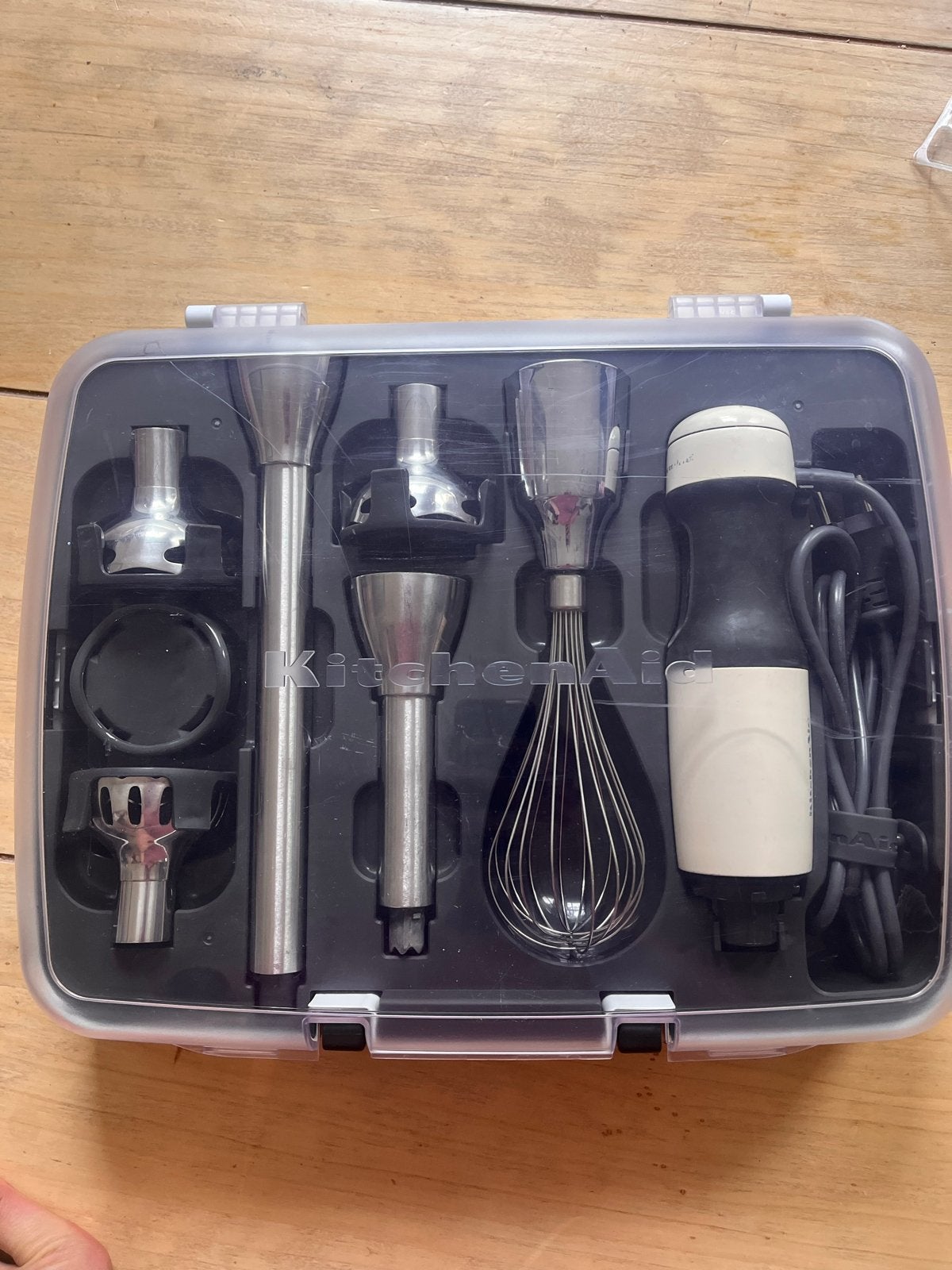 KitchenAid Staafmixer met accessoires en opbergkoffer, Ophalen of Verzenden, Gebruikt