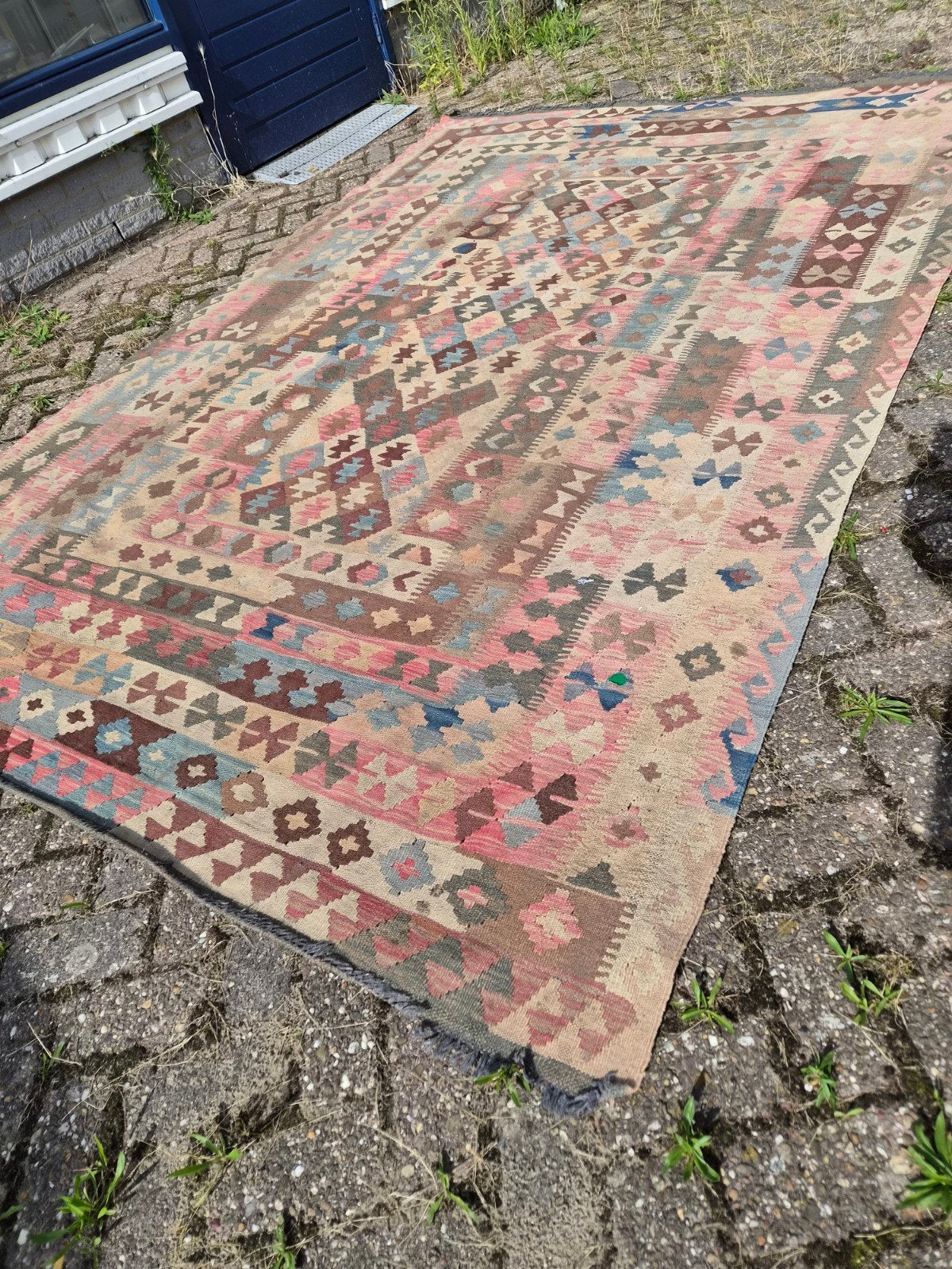 oud perzisch tapijt " kelim " +/- 2 x 3 m., Antiek en Kunst, Antiek | Kleden en Textiel, Ophalen of Verzenden