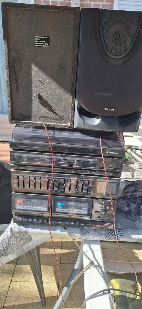 Oude stereo toren met boxen, Audio, Tv en Foto, Stereo-sets, Ophalen, Sony