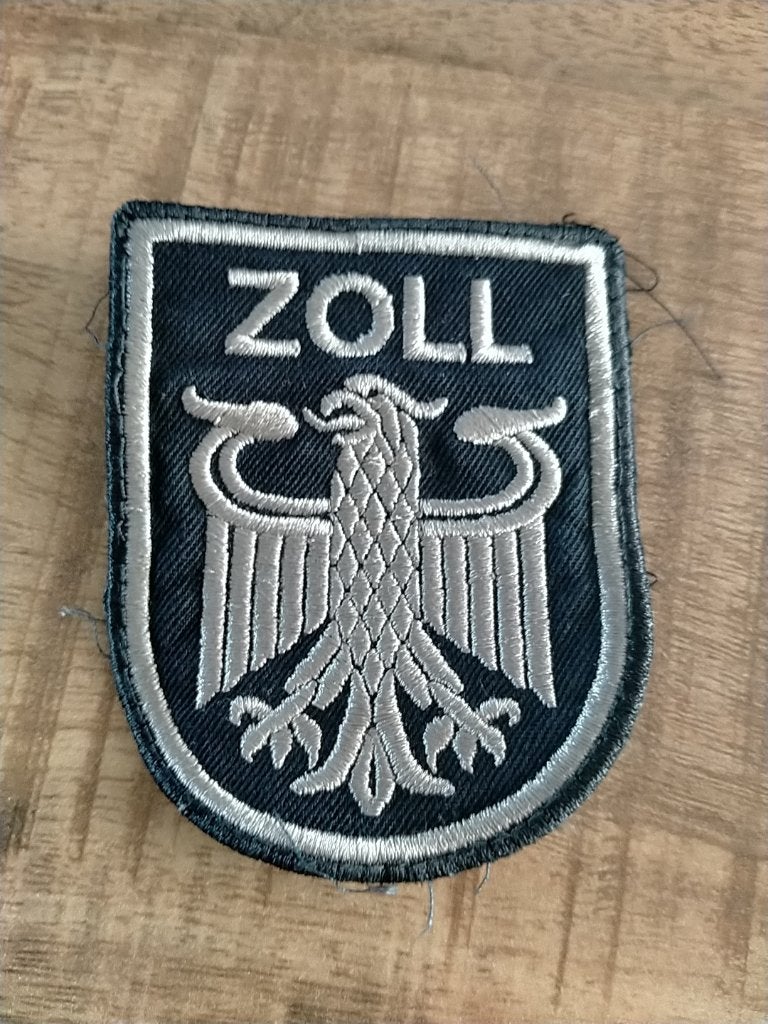 Duitsland , Douane patch , zwart , Zwart, Verzamelen, Verzenden, Overige soorten, Duitsland, Embleem of Badge