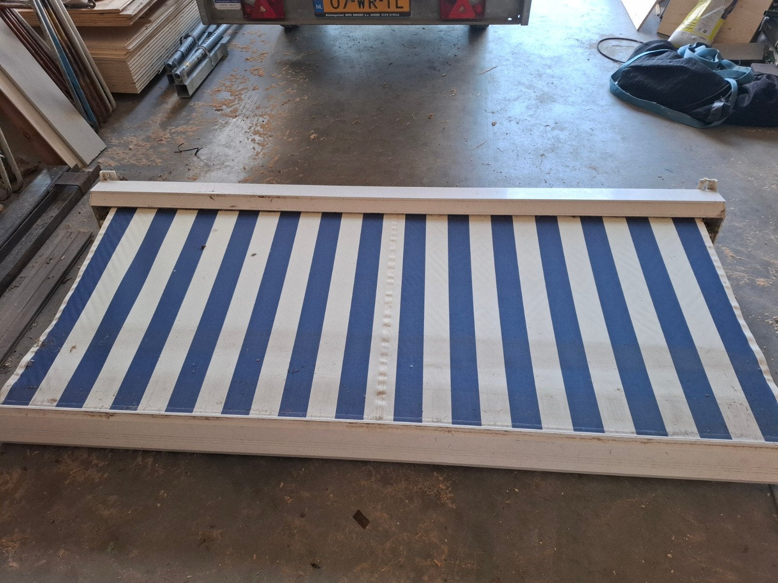 zonwering knikarm, Tuin en Terras, Ophalen, Gebruikt, 150 tot 300 cm, 250 cm tot 450 cm