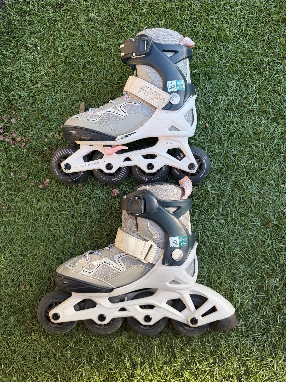 OXELO Verstelbare kinderskates Fit3 grijs maat 29-32, Ophalen of Verzenden, Gebruikt