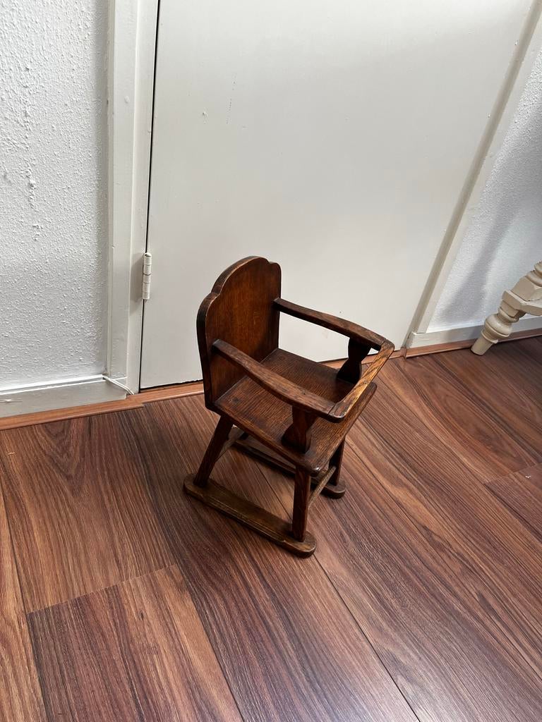 Handgemaakt eikenhouten poppenstoeltje voor Baby Born, Ophalen, Gebruikt, Babypop