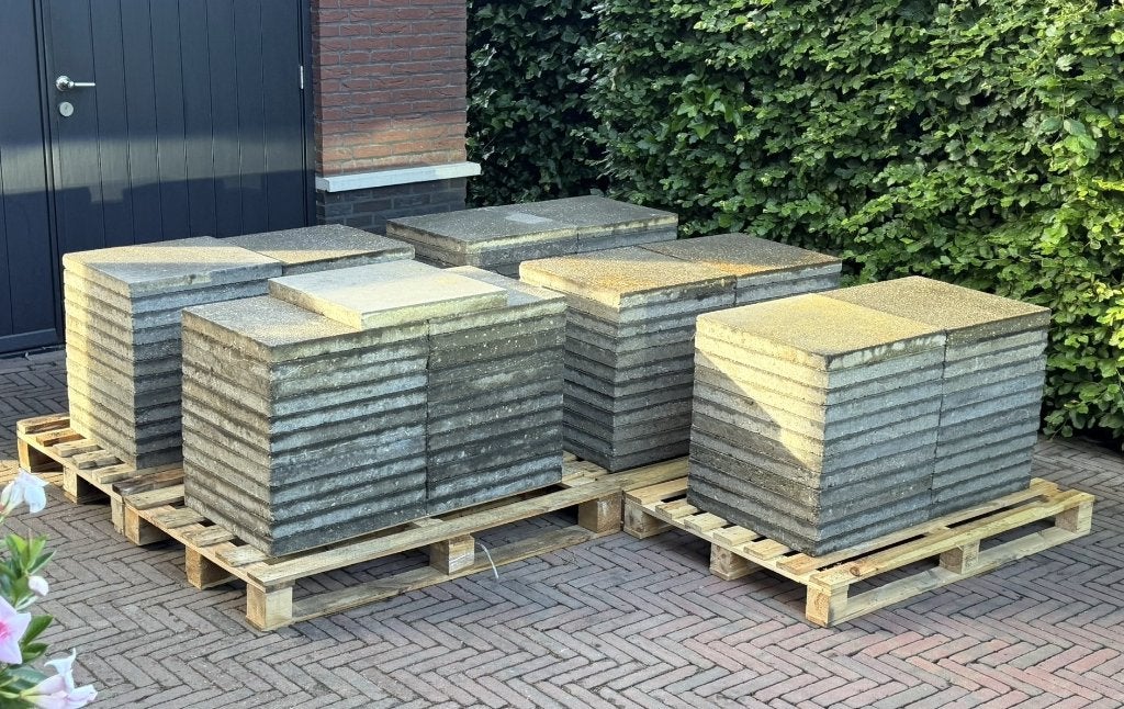 30M2 TERRASTEGEL TUINTEGEL BETON 50X50X5CM 120 STUKS, Tuin en Terras, Ophalen, Gebruikt, 10 m² of meer, Beton