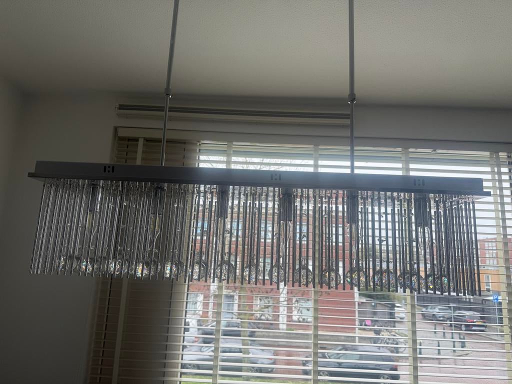 Hanglamp met glazen staafjes, Ophalen, Gebruikt, Glas, Minder dan 50 cm