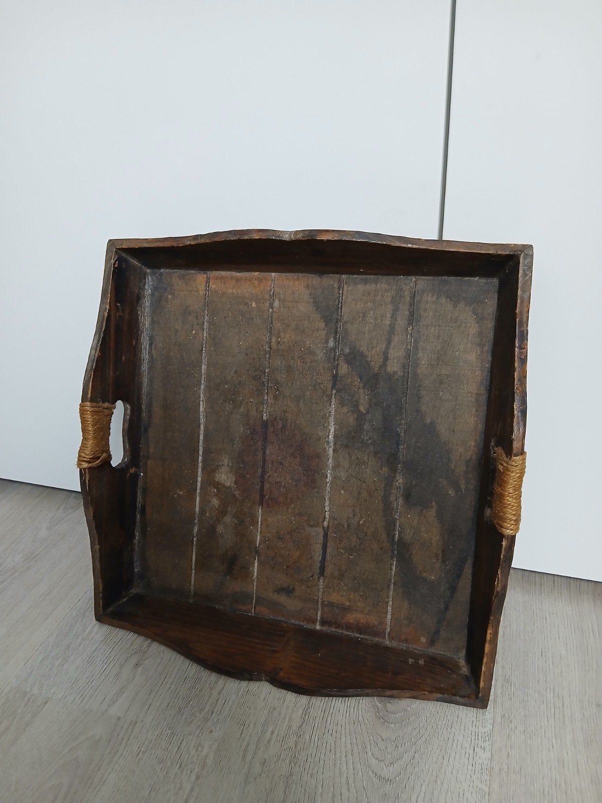 Riverdale rustiek houten dienblad met touw handvatten, Huis en Inrichting, Woonaccessoires | Dienbladen, Ophalen of Verzenden