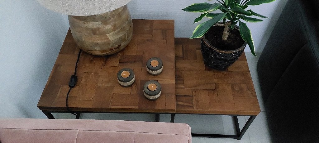 Hoektafel set van 2 - industrieel, Ophalen, Zo goed als nieuw