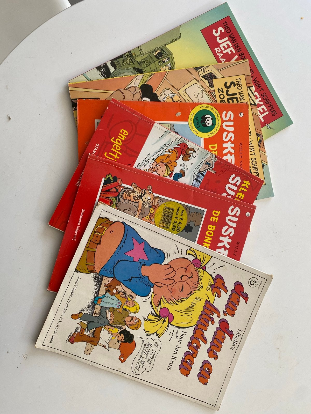 Diverse stripboeken: Suske en Wiske, Sjef, Jan, Jans en de K, Meerdere stripboeken, Ophalen of Verzenden, Gelezen