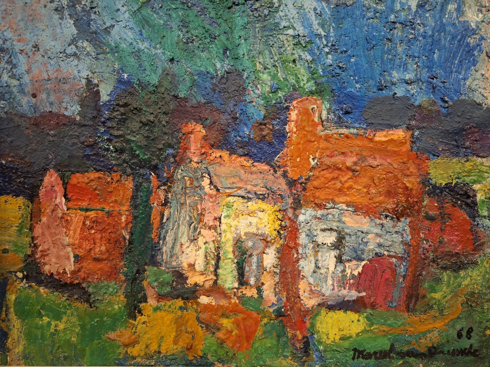 Prachtig vintage schilderij 1968. Marcel Van Driessche (BE), Ophalen of Verzenden